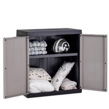 TOOMAX Ιταλίας XXL Πλαστική Ντουλάπα 89x54x96cm 14.75kg με 1 Ρυθμιζόμενο Ράφι- 2 Χώροι MAX Αντοχή 70kg BIOS MEGA BLACK/WARM GREY XXL Πιστοποίηση TUV/GS FASHION