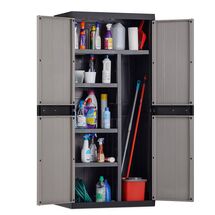 TOOMAX Ιταλίας XXL Πλαστική Ντουλάπα 89x54x190cm 26.13kg με Χώρισμα-6 Χώρους MAX Αντοχή 220kg BIOS MEGA BLACK/WARM GREY XXL Πιστοποίηση TUV/GS FASHION