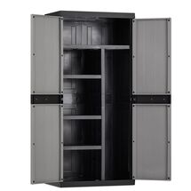 TOOMAX Ιταλίας XXL Πλαστική Ντουλάπα 89x54x190cm 26.13kg με Χώρισμα-6 Χώρους MAX Αντοχή 220kg BIOS MEGA BLACK/WARM GREY XXL Πιστοποίηση TUV/GS FASHION