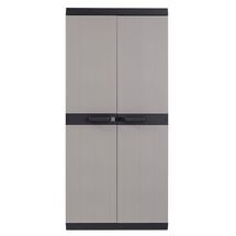 TOOMAX Ιταλίας XXL Πλαστική Ντουλάπα 89x54x190cm 26.13kg με Χώρισμα-6 Χώρους MAX Αντοχή 220kg BIOS MEGA BLACK/WARM GREY XXL Πιστοποίηση TUV/GS FASHION