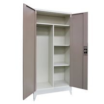 STEELEN Μεταλλική Ντουλάπα 90x45x191cm Πάχους 0.6mm/0.8mm (πάτωμα) Γαλβανιζέ με Χώρισμα και Ρυθμιζόμενα Πόδια - 5 Αποθηκευτικοί Χώροι Taupe - Μπεζ