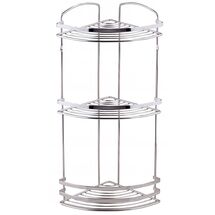 TEKNO-TEL Γωνιακή Ραφιέρα Μπάνιου INOX (Ανοξείδωτο Ατσάλι) 3όροφη  27x19x50cm Βάρος 1.05kg Πάχος Ø5mm