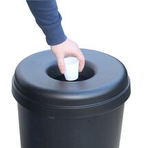 Κάδος Ανακύκλωσης 60lt Ø41x62.5cm 1.91kg Πλαστικός με Άνοιγμα Ø14cm στο Καπάκι Μαύρος Ελλάδας