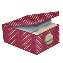 ORDINETT Ιταλίας Κουτί Αποθήκευσης Ρούχων 50x40x25cm TNT 50lt 1.09kg BORDEAUX BOX LARGE Μπορντό Πουά