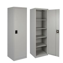 STEELEN Μεταλλική Ντουλάπα 50x45x181cm Πάχους 0.6mm/0.8mm (πάτωμα) Γαλβανιζέ με 4 Ράφια ΧΩΡΙΣ ΠΟΔΙΑ - 5 Αποθηκευτικοί Χώροι