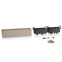 LECHUZA Balconera Stone 80 Ζαρντινιέρα 79x19x19cm Αυτοποτιζόμενη με 2 Δοχεία Φύτευσης Sand Beige Γερμανίας