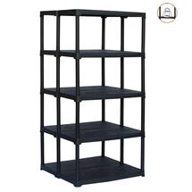 ARTPLAST Ιταλίας Πλαστική Ραφιέρα 18.5kg 5όροφη 90x77.5x176cm Αντοχή Ραφιού 60kg Max Αντοχή 300kg Σταθερά Ράφια Μαύρο