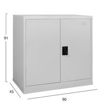 STEELEN Μεταλλική Ντουλάπα 90x45x91cm Πάχους 0.6mm/0.8mm (πάτωμα) Γαλβανιζέ με 2 Ράφια ΧΩΡΙΣ ΠΟΔΙΑ - 3 Αποθηκευτικοί Χώροι