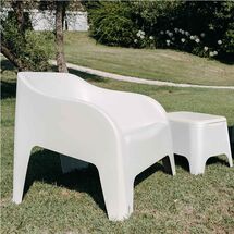 TOOMAX Πολυθρόνα-Καρέκλα Κήπου Στοιβαζόμενη 79x76.5x70cm Βάρος 6.8kg Petra Matte White Ιταλίας