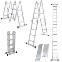 VESTA Σκάλα Αλουμινίου 4X4 Πολυμορφική 70x226cm ΜΑΧ Ύψος 4.62m με Πλατφόρμα MAX Αντοχή 150kg EN-131