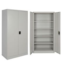 STEELEN Μεταλλική Ντουλάπα 90x45x181cm Πάχους 0.6mm/0.8mm (πάτωμα) Γαλβανιζέ με 4 Ράφια ΧΩΡΙΣ ΠΟΔΙΑ - 5 Αποθηκευτικοί Χώροι