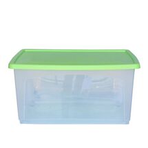 Κουτί Αποθήκευσης 59x40x30cm Πλαστικό 52lt Βάρος 1.25kg με 4 Ρόδες Διάφανο με Λαχανί Καπάκι Ελλάδας