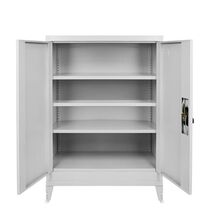 STEELEN Μεταλλική Ντουλάπα - Παπουτσοθήκη 90x45x132cm Πάχους 0.6mm/0.8mm (πάτωμα) Γαλβανιζέ με 3 Ράφια και Ρυθμιζόμενα Πόδια - 4 Αποθηκευτικοί Χώροι