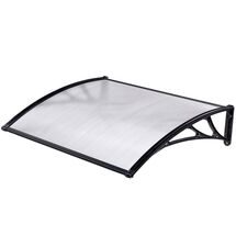 VESTA Στέγαστρο Πόρτας/Παραθύρου 150x100cm Πλαστικό ABS Αλουμίνιο Πάχους 1mm Πολυκαρμπονικό Πάνελ Πάχους 5mm 5.5kg Ανθρακί-Διάφανο