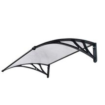 VESTA Στέγαστρο Πόρτας/Παραθύρου 150x100cm Πλαστικό ABS Αλουμίνιο Πάχους 1mm Πολυκαρμπονικό Πάνελ Πάχους 5mm 5.5kg Ανθρακί-Διάφανο