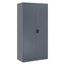 STEELEN Μεταλλική Ντουλάπα 90x45x181cm Πάχους 0.6mm/0.8mm (πάτωμα) Γαλβανιζέ με 4 Ράφια - 5 Αποθηκευτικοί Χώροι ΧΩΡΙΣ ΠΟΔΙΑ Ανθρακί Ματ