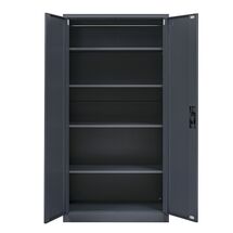 STEELEN Μεταλλική Ντουλάπα 90x45x181cm Πάχους 0.6mm/0.8mm (πάτωμα) Γαλβανιζέ με 4 Ράφια - 5 Αποθηκευτικοί Χώροι ΧΩΡΙΣ ΠΟΔΙΑ Ανθρακί Ματ