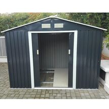 STEELEN Μεταλλική Αποθήκη Κήπου - Σπιτάκι Κήπου 261x301x198 (8.6'x9.9') 7.3m² Γαλβανιζέ Polis Γκρι