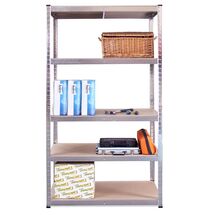 VESTA Μεταλλική Γαλβανιζέ Ραφιέρα Dexion 5όροφη 120x50x180cm με Μοριοσανίδες Πάχους 4mm 15.5kg Πάχος Δοκών 0.7mm MAX Αντοχή 875kg (175kg / Ράφι)