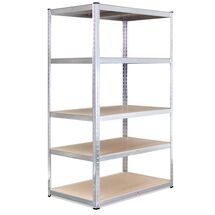 VESTA Μεταλλική Γαλβανιζέ Ραφιέρα Dexion 5όροφη 120x50x180cm με Μοριοσανίδες Πάχους 4mm 15.5kg Πάχος Δοκών 0.7mm MAX Αντοχή 875kg (175kg / Ράφι)