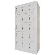 STEELEN Μεταλλική Ντουλάπα - Φοριαμός (Locker) 90x45x180cm 15 Ντουλάπια Πάχος 0.6mm Χωρίς Πόδια 54kg Γκρι Ανοιχτό