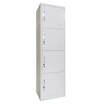 STEELEN Μεταλλική Ντουλάπα-Φοριαμός (Locker) 50x45x180cm 4 Ντουλάπια ΧΩΡΙΣ ΠΟΔΙΑ Πάχος 0.4mm 24kg Γκρι Ανοικτό