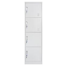 STEELEN Μεταλλική Ντουλάπα-Φοριαμός (Locker) 50x45x180cm 4 Ντουλάπια ΧΩΡΙΣ ΠΟΔΙΑ Πάχος 0.4mm 24kg Γκρι Ανοικτό