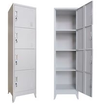 STEELEN Μεταλλική Ντουλάπα-Φοριαμός (Locker) 50x45x190cm 4 Ντουλάπια Πάχος 0.4mm 24kg Γκρι Ανοικτό