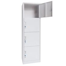 STEELEN Μεταλλική Ντουλάπα-Φοριαμός (Locker) 50x45x180cm 4 Ντουλάπια ΧΩΡΙΣ ΠΟΔΙΑ Πάχος 0.4mm 24kg Γκρι Ανοικτό