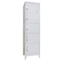 STEELEN Μεταλλική Ντουλάπα-Φοριαμός (Locker) 50x45x190cm 5 Ντουλάπια Πάχος 0.4mm 25kg Γκρι Ανοικτό