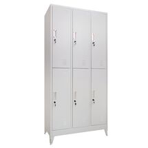 STEELEN Μεταλλική Ντουλάπα - Φοριαμός (Locker) 90x45x190cm 6 Ντουλάπια-12 Αποθηκευτικοί Χώροι Πάχος 0.6mm με Ρυθμιζόμενα Πόδια 48kg Γκρι Ανοιχτό