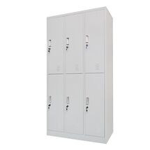 STEELEN Μεταλλική Ντουλάπα - Φοριαμός (Locker) 90x45x180cm 6 Ντουλάπια-12 Αποθηκευτικοί Χώροι ΧΩΡΙΣ ΠΟΔΙΑ Πάχος 0.6mm 48kg Γκρι Ανοιχτό