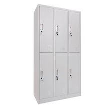 STEELEN Μεταλλική Ντουλάπα - Φοριαμός (Locker) 90x45x180cm 6 Ντουλάπια-12 Αποθηκευτικοί Χώροι ΧΩΡΙΣ ΠΟΔΙΑ Πάχος 0.6mm 48kg Γκρι Ανοιχτό