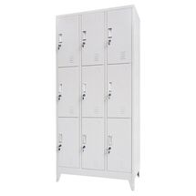 STEELEN Μεταλλική Ντουλάπα - Φοριαμός (Locker) 90x45x195cm 9 Ντουλάπια Πάχος 0.4mm με Ρυθμιζόμενα Πόδια 50kg Γκρι Ανοιχτό