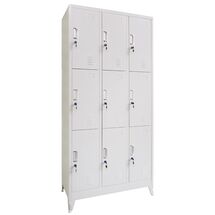 STEELEN Μεταλλική Ντουλάπα - Φοριαμός (Locker) 90x45x195cm 9 Ντουλάπια Πάχος 0.4mm με Ρυθμιζόμενα Πόδια 50kg Γκρι Ανοιχτό