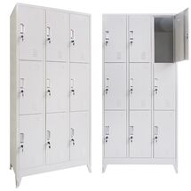 STEELEN Μεταλλική Ντουλάπα - Φοριαμός (Locker) 90x45x195cm 9 Ντουλάπια Πάχος 0.4mm με Ρυθμιζόμενα Πόδια 50kg Γκρι Ανοιχτό