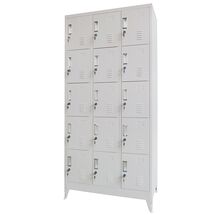 STEELEN Μεταλλική Ντουλάπα - Φοριαμός (Locker) 90x45x190cm 15 Ντουλάπια Πάχος 0.6mm με Ρυθμιζόμενα Πόδια 54kg Γκρι Ανοιχτό