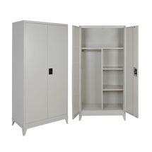 STEELEN Μεταλλική Ντουλάπα 100x45x191cm Πάχους 0.6mm/0.8mm (πάτωμα) Γαλβανιζέ με Χώρισμα και Ρυθμιζόμενα Πόδια - 5 Αποθηκευτικοί Χώροι