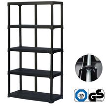 ARTPLAST Ιταλίας Πλαστική Ραφιέρα 12kg 5όροφη 100x40x176cm Αντοχή Ραφιού 60kg Max Αντοχή 300kg Σταθερά Ράφια Μαύρο