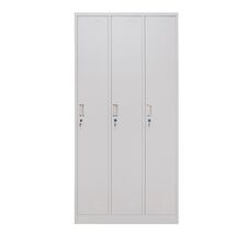 STEELEN Μεταλλική Ντουλάπα - Φοριαμός (Locker) 90x45x185cm 3φυλλη 51kg Ανοικτό Γκρι ΧΩΡΙΣ ΠΟΔΙΑ Πάχος 0.4mm