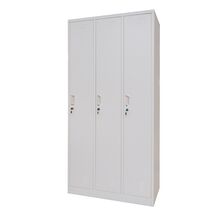 STEELEN Μεταλλική Ντουλάπα - Φοριαμός (Locker) 90x45x185cm 3φυλλη 51kg Ανοικτό Γκρι ΧΩΡΙΣ ΠΟΔΙΑ Πάχος 0.4mm