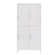 STEELEN Μεταλλική Ντουλάπα - Φοριαμός (Locker) 90x45x190cm 4 Θέσεων Πάχος 0.4mm με Ρυθμιζόμενα Πόδια 46kg Γκρι Ανοιχτό