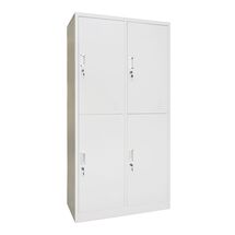 STEELEN Μεταλλική Ντουλάπα - Φοριαμός (Locker) 90x45x180cm 4 Θέσεων ΧΩΡΙΣ ΠΟΔΙΑ Πάχος 0.4mm 46kg Γκρι Ανοιχτό