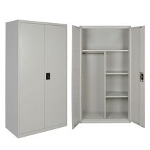 STEELEN Μεταλλική Ντουλάπα 80x45x181cm Πάχους 0.6mm/0.8mm (πάτωμα) Γαλβανιζέ με Χώρισμα - 5 Αποθηκευτικοί Χώροι ΧΩΡΙΣ ΠΟΔΙΑ