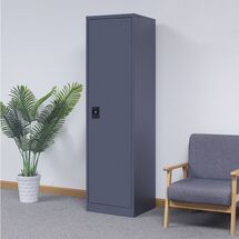 STEELEN Μεταλλική Ντουλάπα 50x45x181cm Πάχους 0.6mm/0.8mm (πάτωμα)  ΧΩΡΙΣ ΠΟΔΙΑ Γαλβανιζέ με 4 Ράφια - 5 Αποθηκευτικοί Χώροι Ανθρακί Ματ