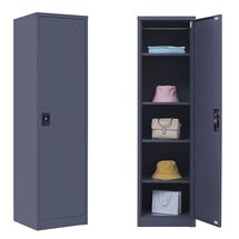 STEELEN Μεταλλική Ντουλάπα 50x45x181cm Πάχους 0.6mm/0.8mm (πάτωμα)  ΧΩΡΙΣ ΠΟΔΙΑ Γαλβανιζέ με 4 Ράφια - 5 Αποθηκευτικοί Χώροι Ανθρακί Ματ