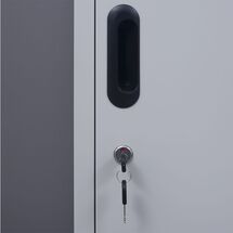 STEELEN Μεταλλική Ντουλάπα-Φοριαμός (Locker) 38x45x181cm Μονόφυλλη 23.5kg Πάχος 0.4mm Ανοικτό Γκρι 2 Ράφια- 3 Αποθηκευτικοί Χώροι ΧΩΡΙΣ ΠΟΔΙΑ