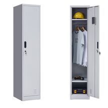 STEELEN Μεταλλική Ντουλάπα-Φοριαμός (Locker) 38x45x181cm Μονόφυλλη 23.5kg Πάχος 0.4mm Ανοικτό Γκρι 2 Ράφια- 3 Αποθηκευτικοί Χώροι ΧΩΡΙΣ ΠΟΔΙΑ