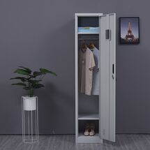 STEELEN Μεταλλική Ντουλάπα-Φοριαμός (Locker) 38x45x181cm Μονόφυλλη 23.5kg Πάχος 0.4mm Ανοικτό Γκρι 2 Ράφια- 3 Αποθηκευτικοί Χώροι ΧΩΡΙΣ ΠΟΔΙΑ