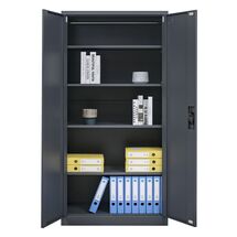 STEELEN Μεταλλική Ντουλάπα 70x40x171cm Πάχους 0.6mm/0.8mm (πάτωμα) Γαλβανιζέ με 4 Ράφια ΧΩΡΙΣ ΠΟΔΙΑ - 5 Αποθηκευτικοί Χώροι Ανθρακί Ματ